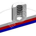 Magnetická šošovka so stopkou s vnútorným závitom - model