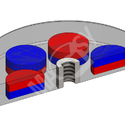 Magnetická šošovka pogumovaná - model