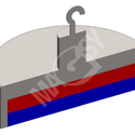 Magnetická šošovka s hákom - model